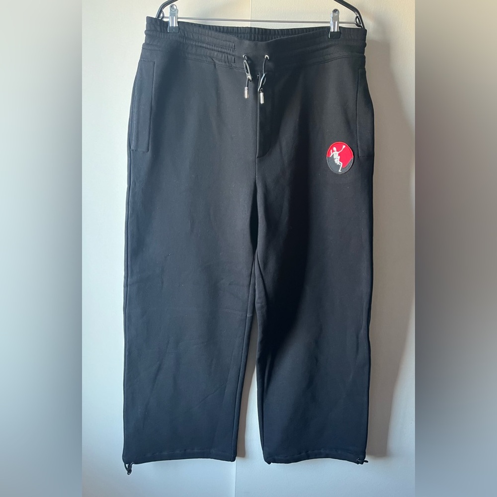Alexander McQueen black Wide-Leg Skeleton Badge Lounge SweatPants